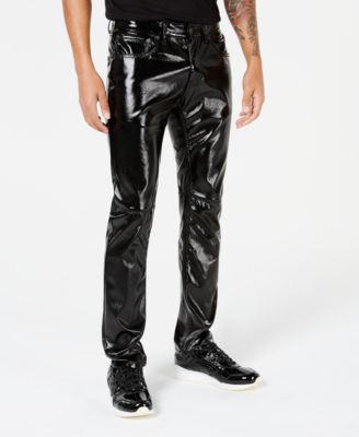 mens skinny faux leather pants