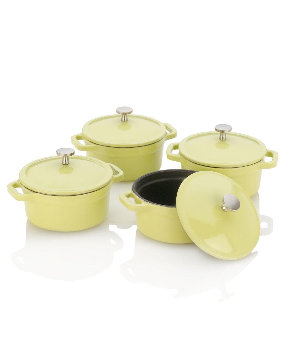 Michelle B by Fagor Mini Dutch Oven Set, .25 Qt. Lemon Lime Set of 4