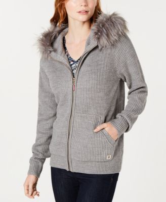 fur hooded sweater