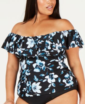 plus size off the shoulder swim top