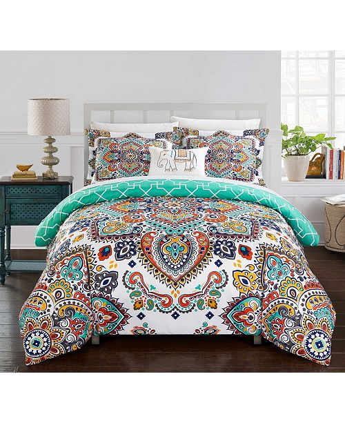 Chic Home Raypur 8 Pc Queen Comforter Set Reviews Bed In A Bag Bed Bath Macy S