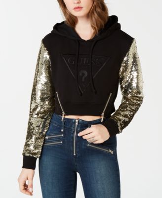 guess cropped hoodie