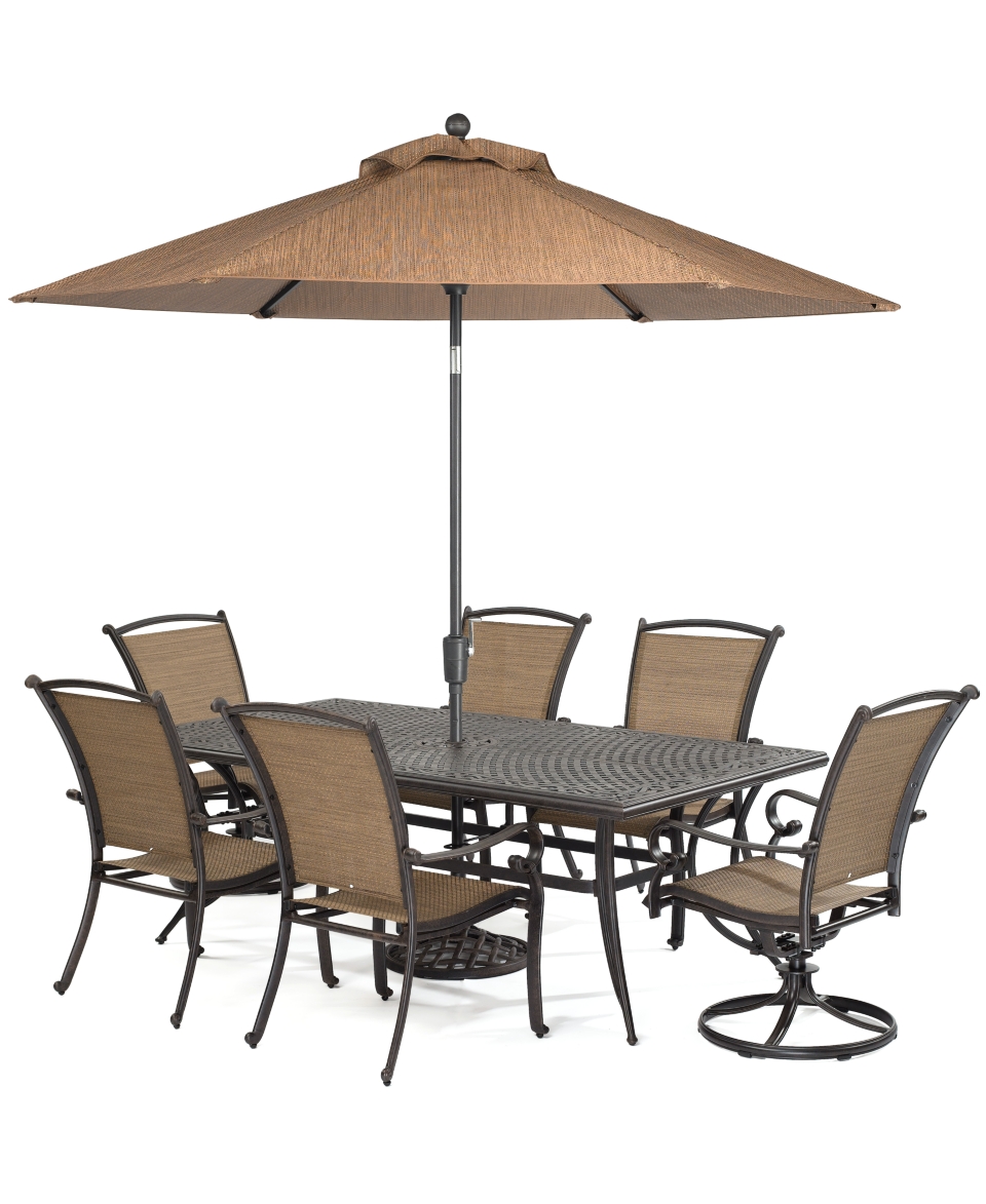 Paradise Outdoor Patio Furniture, 7 Piece Set (84 x 42 Dining Table