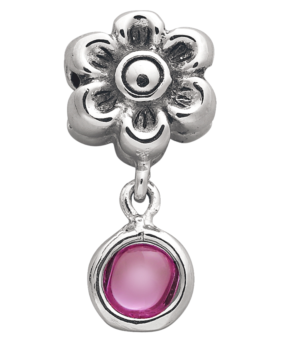 Donatella Charm, Pink Topaz October Birthstone Dangle Charm