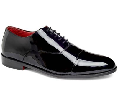 cap toe patent leather shoes