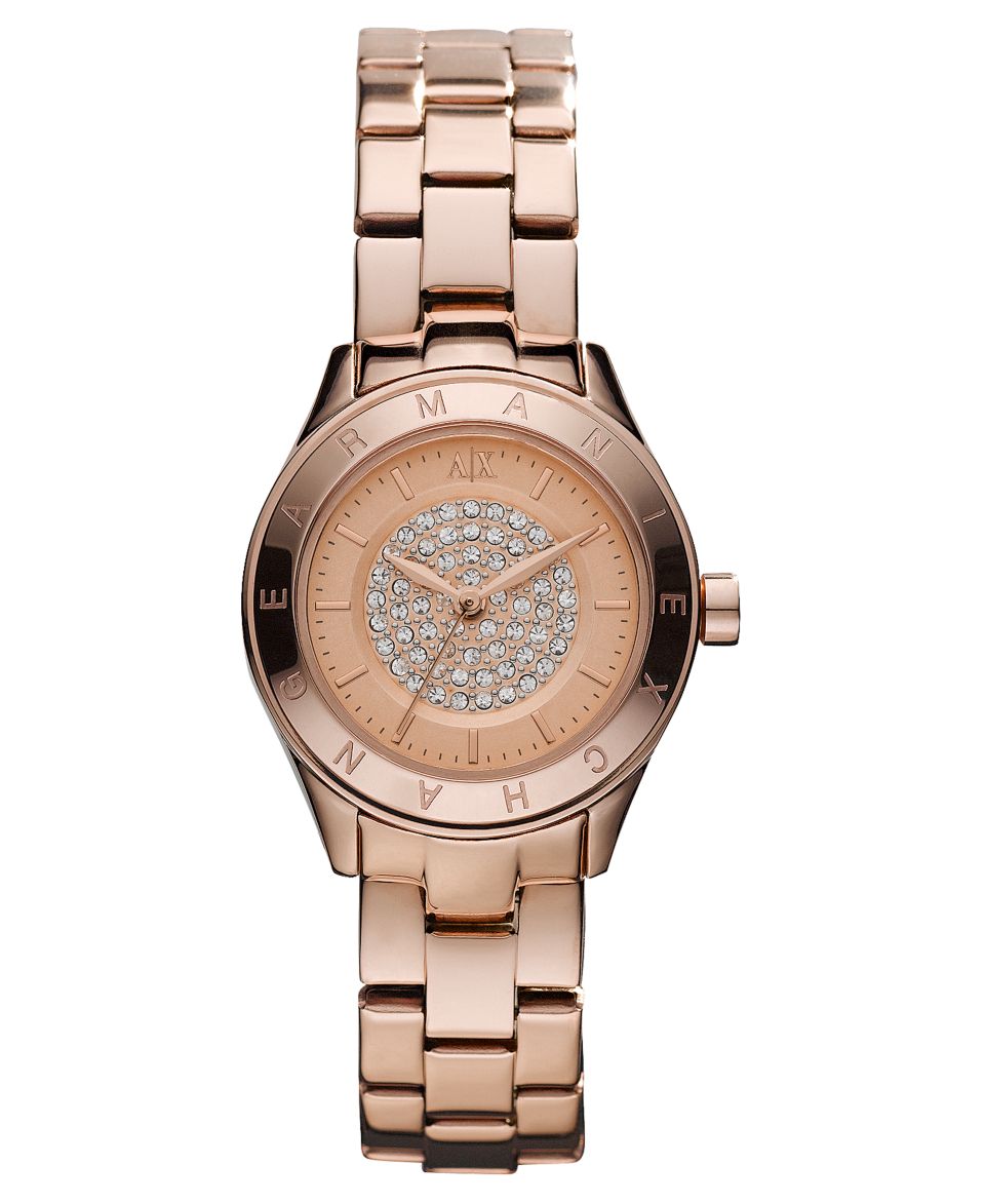 Armani Exchange Watch, Womens Rose Gold Tone Stainless Steel