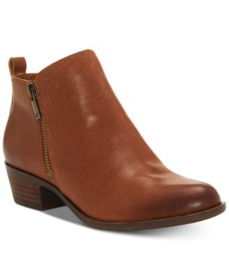 lucky brand perforated peep toe suede booties