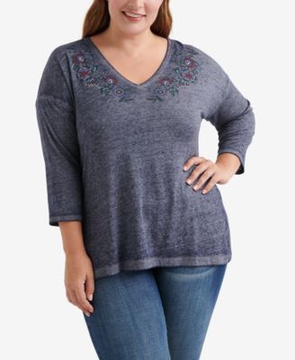 macys lucky brand plus size tops