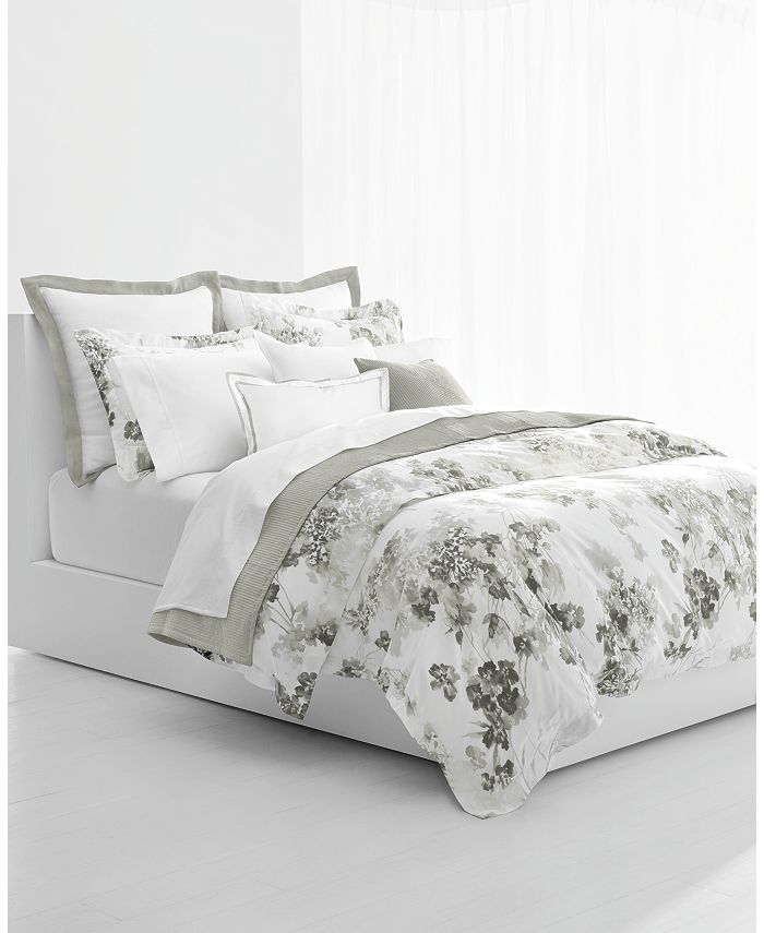 Lauren Ralph Lauren Flora Grey 3 Pc Cotton Full Queen Comforter Set Reviews Comforters Bed Bath Macy S