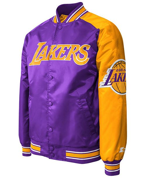 G Iii Sports Men S Los Angeles Lakers Starter Dugout Playoffs Satin Jacket Reviews Sports Fan Shop By Lids Men Macy S