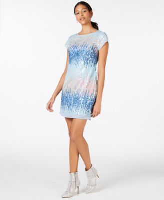 macy's navy blue sequin dress