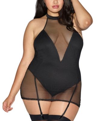 plus size teddy with garter