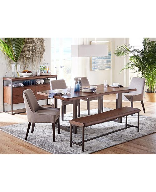 Furniture Everly Dining Furniture 6 Pc Set Table 4 Square Back Side Chairs Bench Created For Macy S Reviews Furniture Macy S