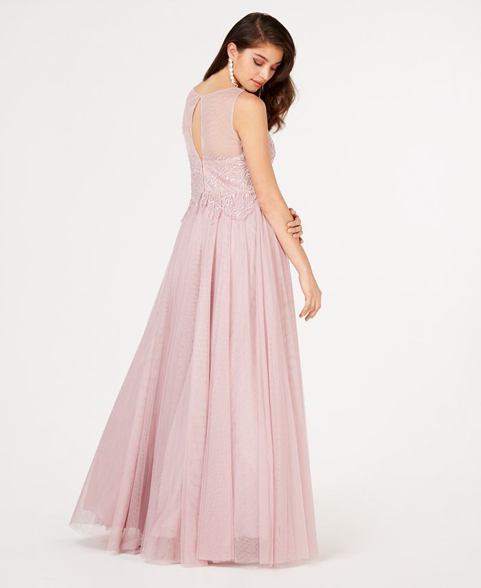 Lace & Beads Myla Pearl Embossed Bodice Maxi Dress, Dusty Rose at John  Lewis & Partners