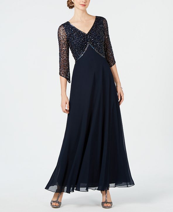 j kara embellished long gown