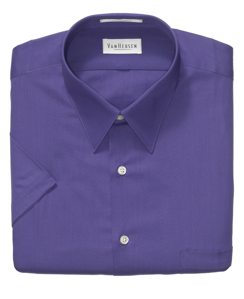 Van Heusen Dress Shirt, Fitted Solid Long Sleeve Shirt  
