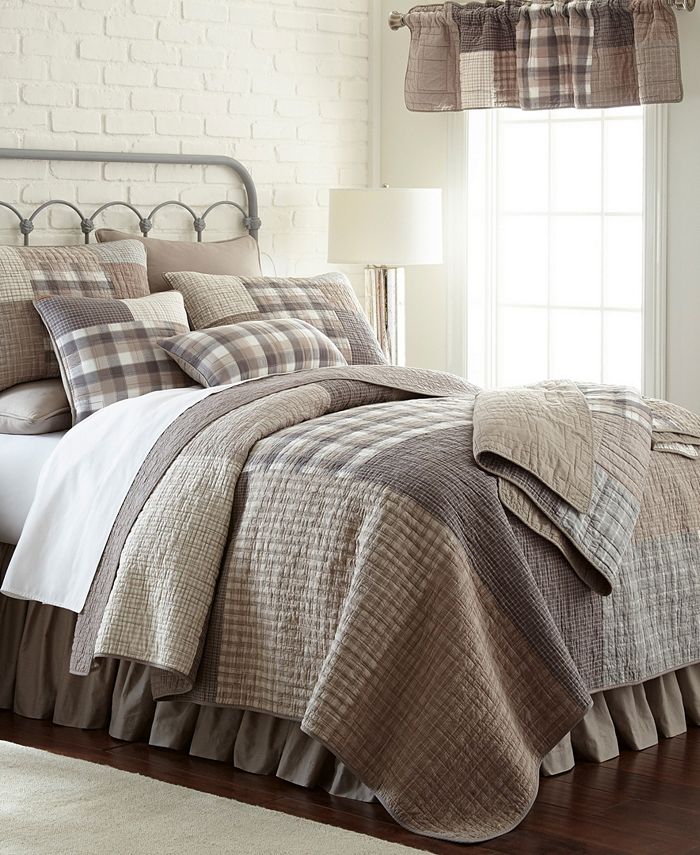 American Heritage Textiles Smoky Square Cotton Quilt Collection, King