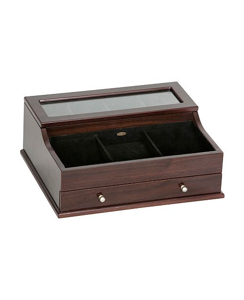 Mele Co Hampden Men S Glass Top Wooden Dresser Top Valet Reviews Macy S