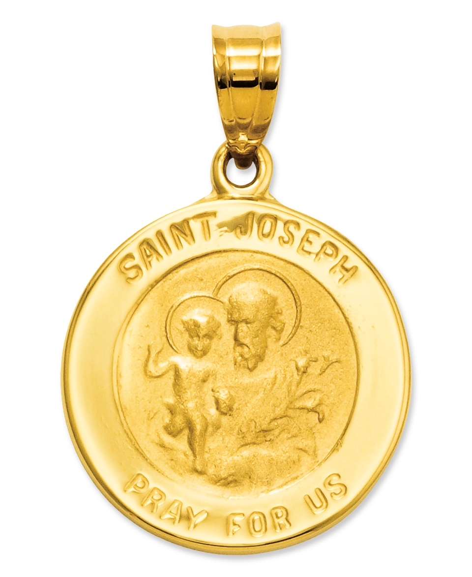 14k Gold Charm, Saint Joseph Medal Charm   Jewelry & Watches