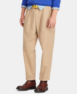 Relaxed-Fit Pleated Chino Pants 