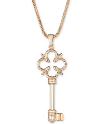 Macy's Clover Key Pendant Necklace in 