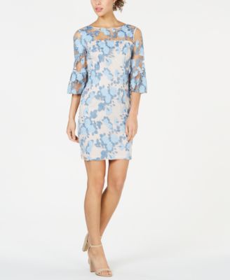adrianna papell embroidered sheath dress