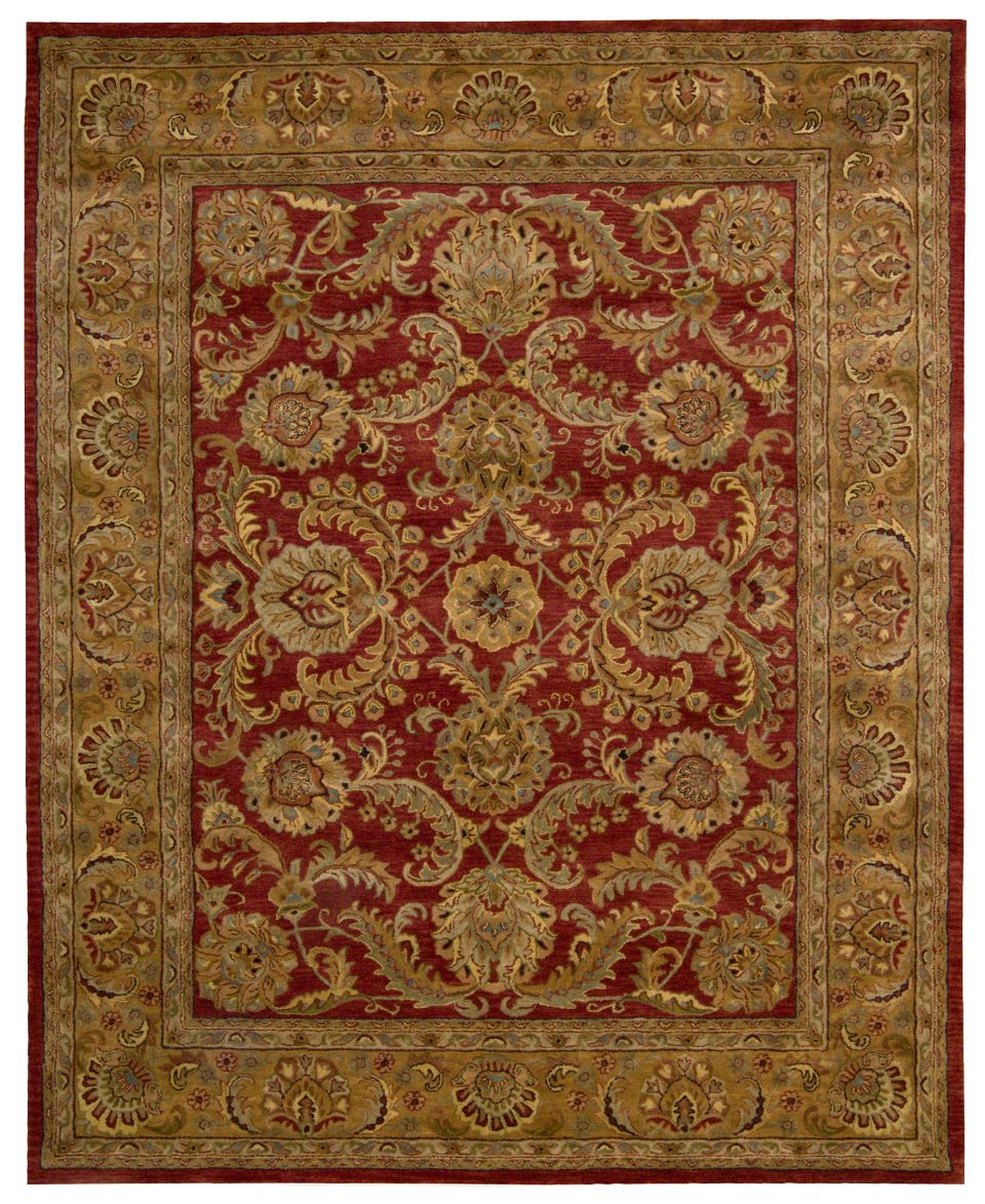 Nourison Area Rug, Rajah Collection JA17 Isfahan Burgundy 96 x 136
