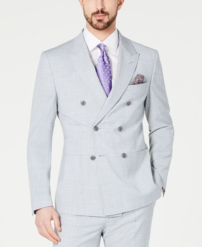 Tallia Orange Men's SlimFit Stretch Heather/Gray Mélange Double