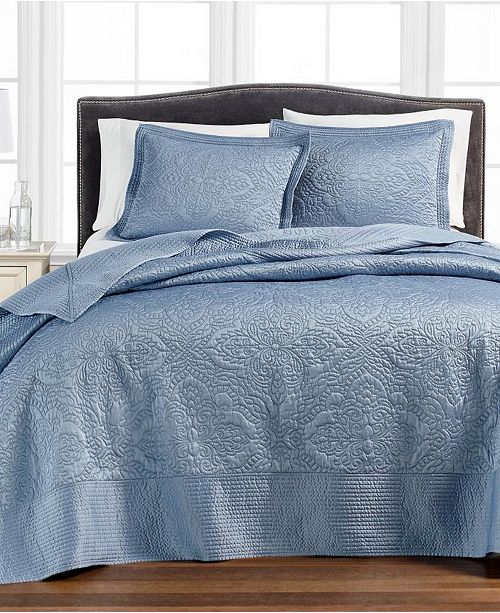 Martha Stewart Collection Closeout Lush Embroidery Full Bedspread Created For Macy S Reviews Quilts Bedspreads Bed Bath Macy S