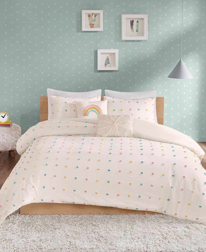 pic Pom Pom At Home Reviews callie full queen 5 piece cotton jacquard pom pom comforter set