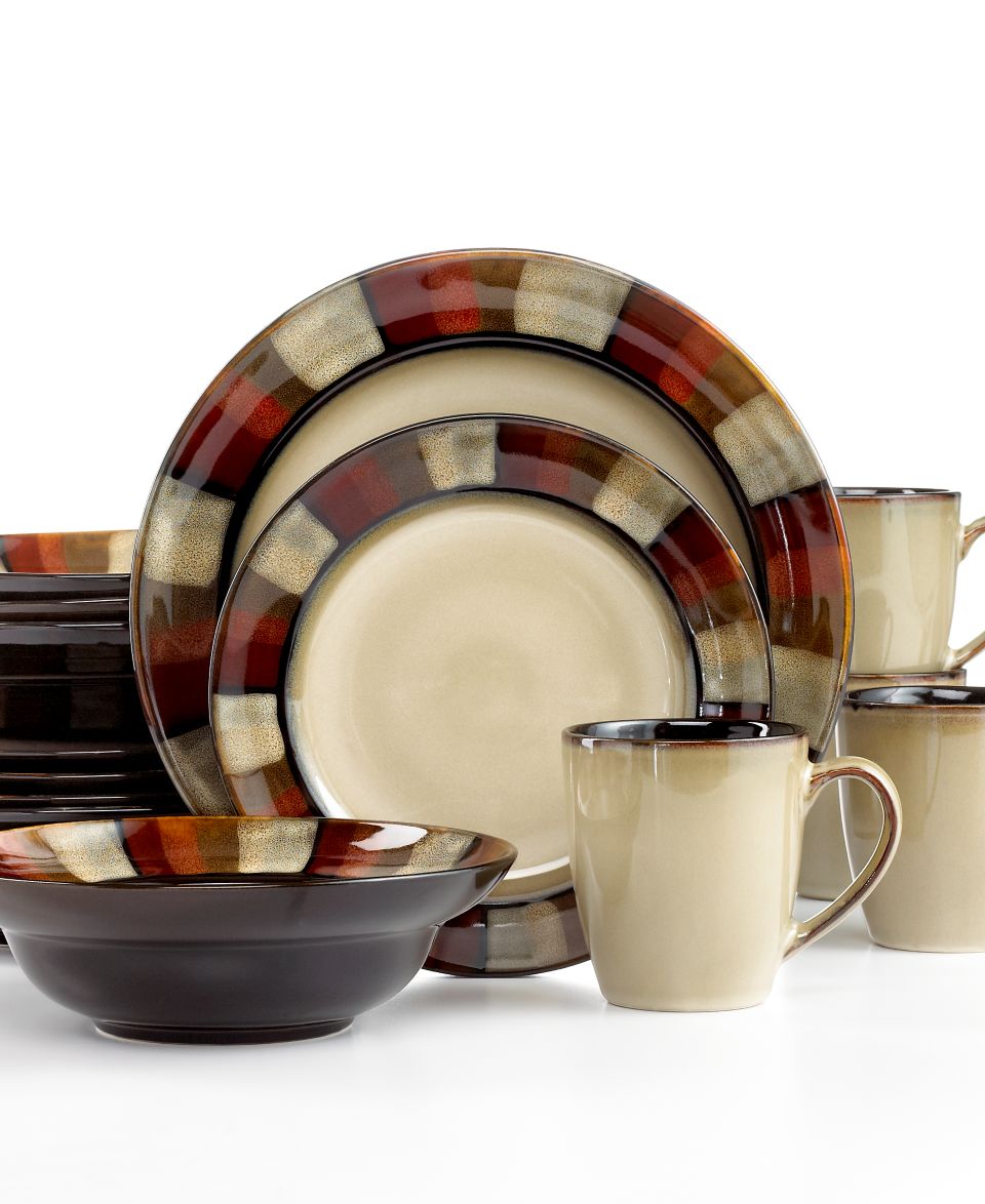 Gibson Dinnerware, Soho Mosaic 16 Piece Set   Casual Dinnerware