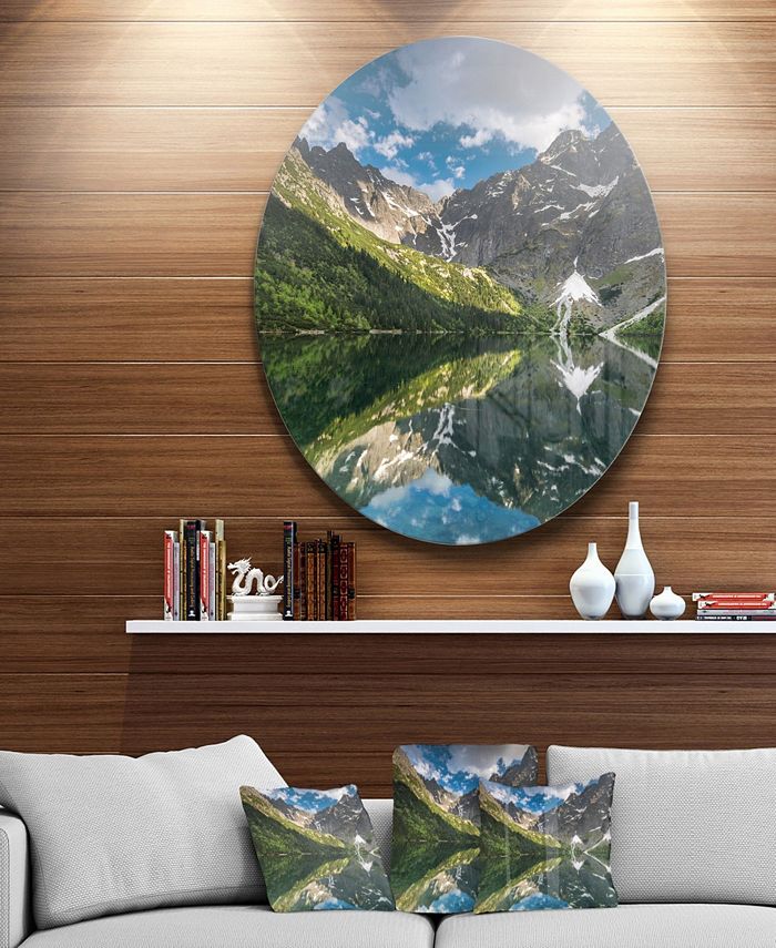 Design Art Designart Reflection Of Mountain Peaks Ultra Vibrant Landscape Metal Circle Wall Art 23 X 23 Reviews Wall Art Macy S