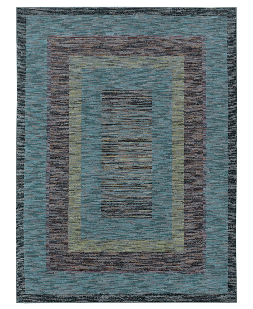 Area Rug, American Abstracts Collection 21400 Monza Blue 79 x 103