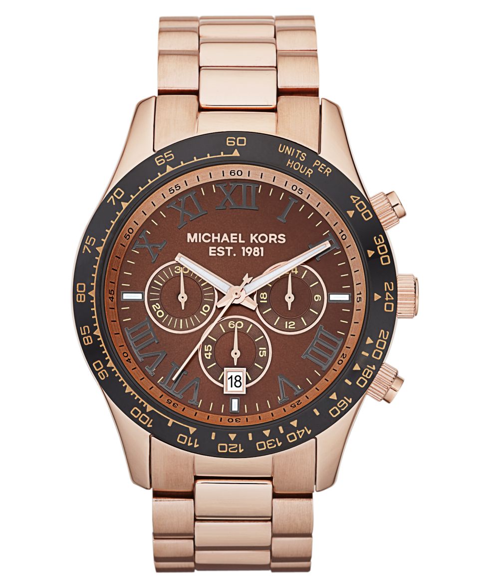 Michael Kors Watch, Mens Chronograph Layton Rose Gold Tone Stainless