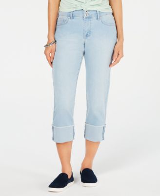 cuffed capri jeans