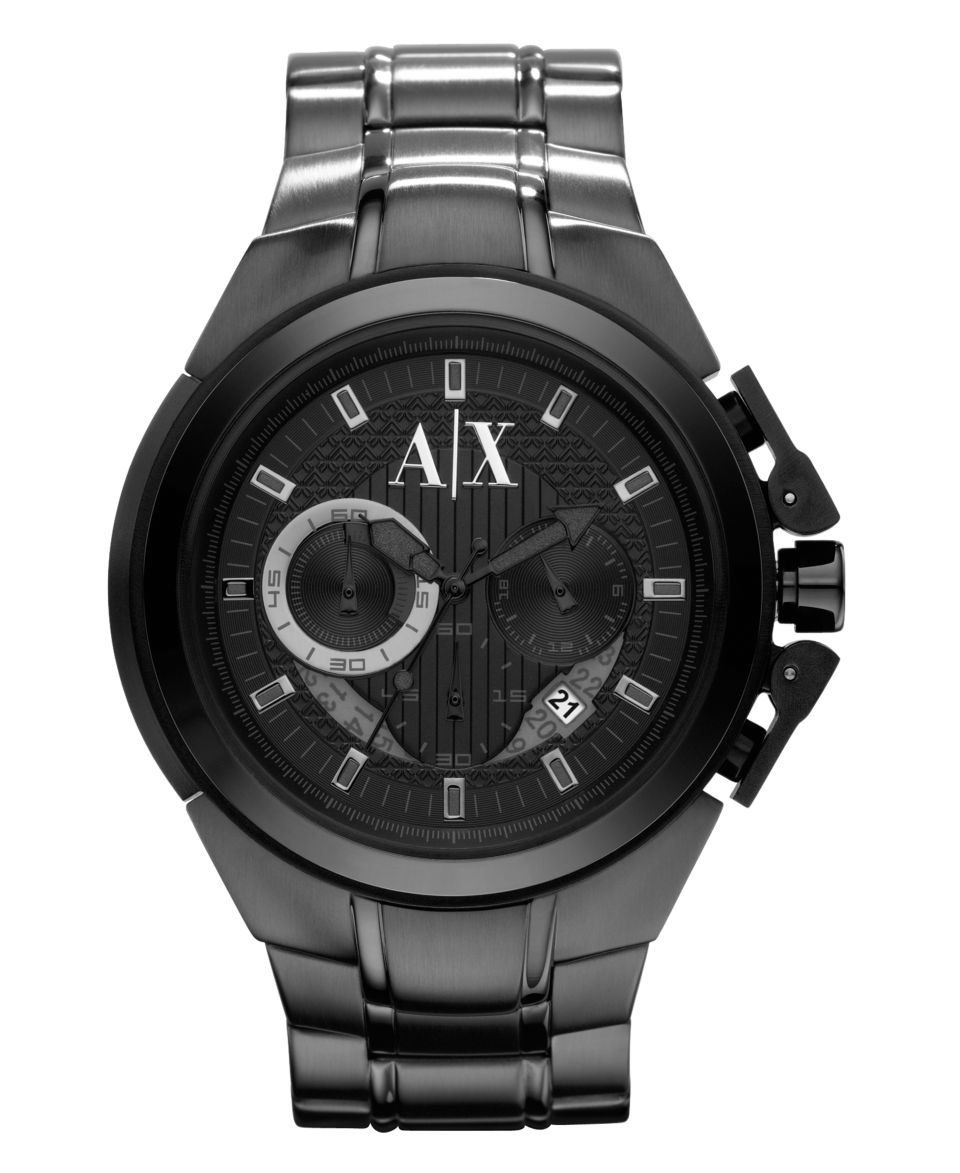 Armani Exchange Watch, Mens Black Ion Plated Stainless Steel