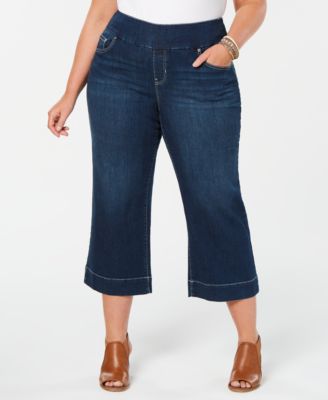 Plus Size Wide-Leg Capri Jeans, Created 