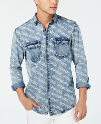 macys mens denim shirt