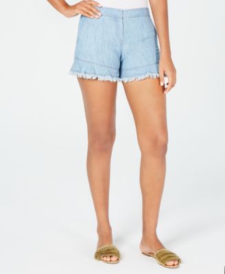 fringe hem shorts