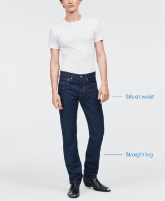 mens straight leg blue jeans