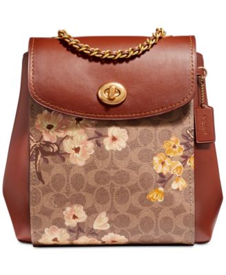 parker convertible backpack 16 in signature canvas with prairie floral print