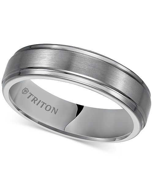 Triton Men S Tungsten Carbide Ring 6mm Comfort Fit Wedding Band Reviews Rings Jewelry Watches Macy S