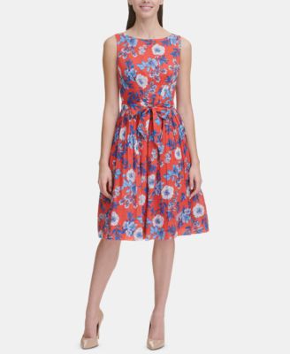 tommy hilfiger red floral dress