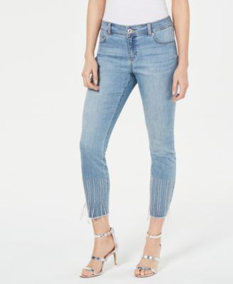 embellished cropped jeans