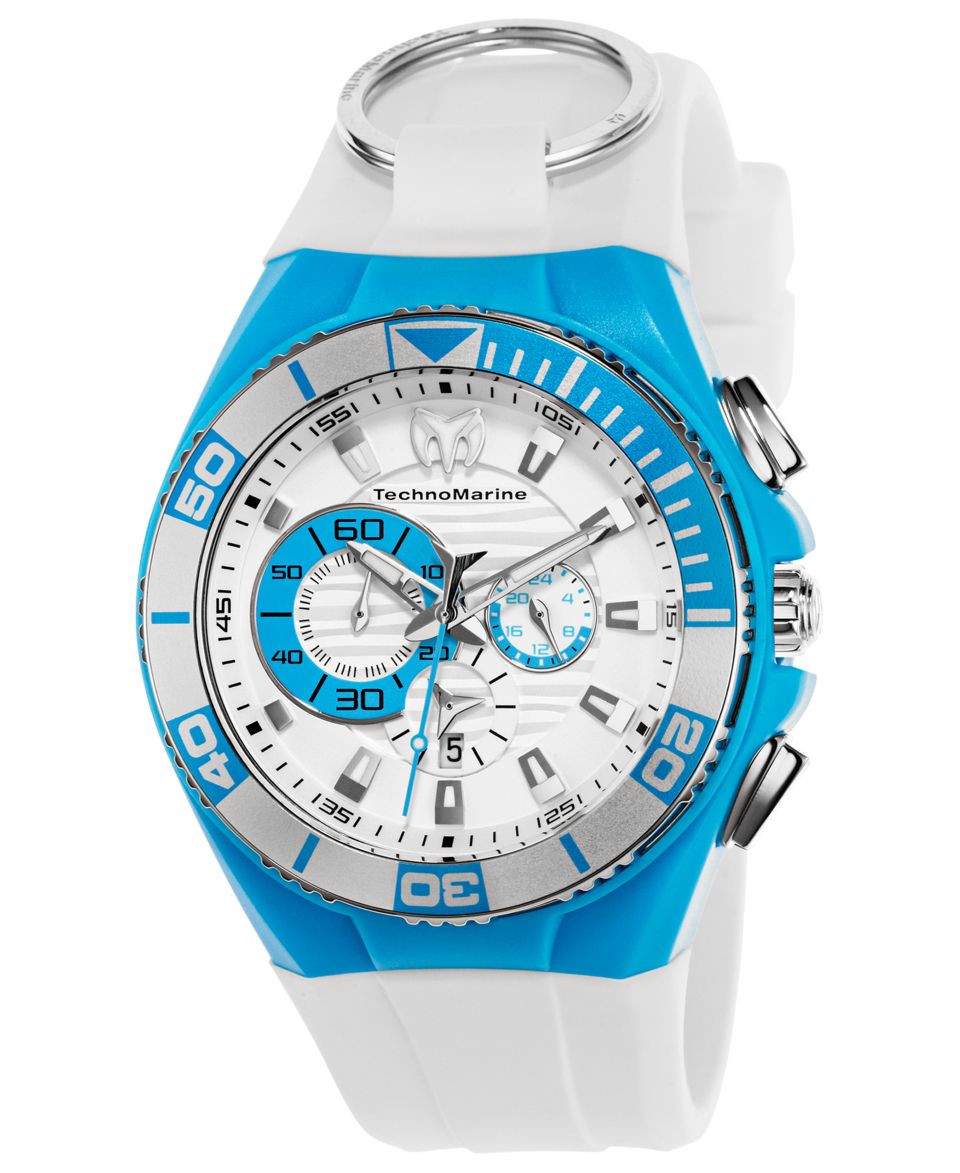 TechnoMarine Watch, Womens Swiss Chronograph White Silicone Strap