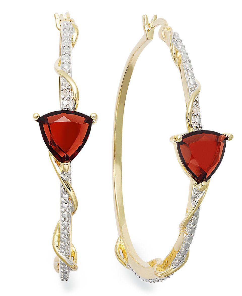 Victoria Townsend 18k Gold Over Sterling Silver Earrings, Garnet (6 ct