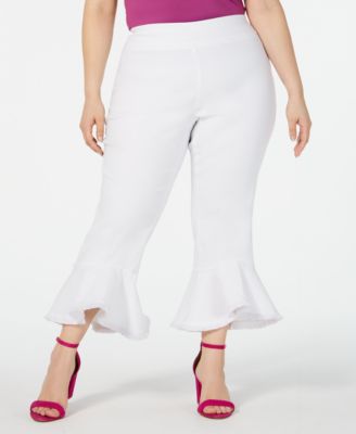 macys plus size white pants