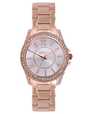 Style&co. Watch, Women's Rose Gold-Tone Bracelet SC1273 - Watches ...