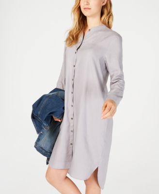 eileen fisher linen shirt dress