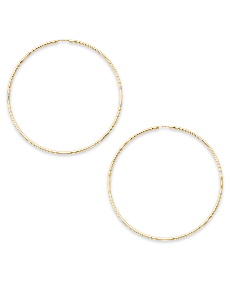 14k Gold Earrings, Endless Hoop Earrings (45mm)   Earrings   Jewelry